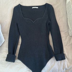 Black sweater Abercrombie bodysuit